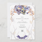 ゴシック結婚式招待状紫オレンジスカル 招待状 (裏面)