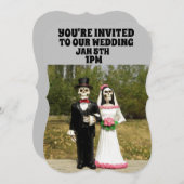 ゴシック結婚式招待状 パーソナライズされた 招待状 (正面/裏面)