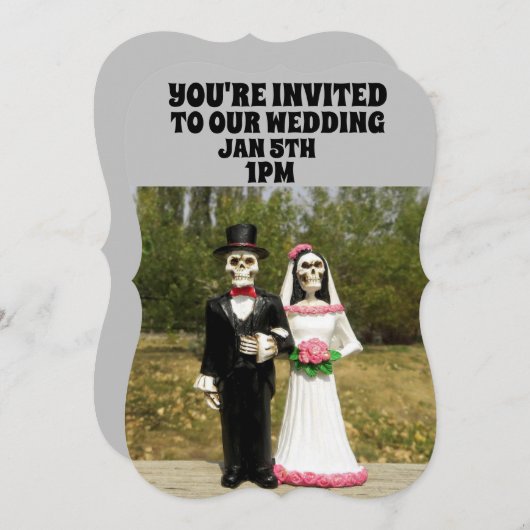 ゴシック結婚式招待状 パーソナライズされた 招待状 (正面/裏面)