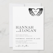 ゴシック結婚式招待状、ミニマル結婚リスト 招待状 (正面)