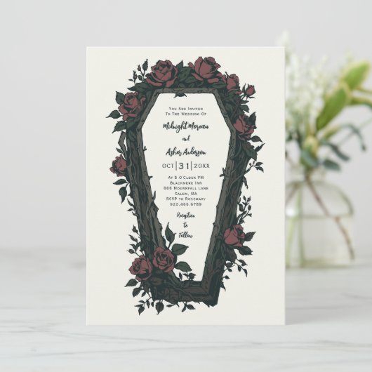 ゴシック結婚棺 招待状 (スタンド正面)