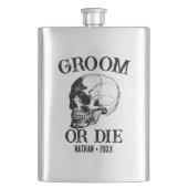 ゴシック結婚様式の新郎またはダイカスタムバチュラーパーティ フラスク (正面)