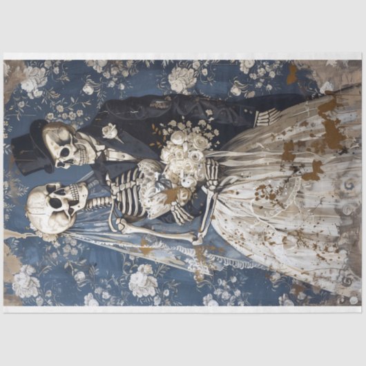 ゴシック結婚様式の新郎新婦スケルトンの切り離し 薄葉紙 (正面)