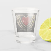 ゴシック結婚様式の黒い骸骨の手が死ぬまで ショットグラス (裏面)