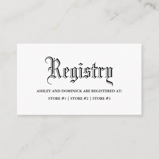 ゴシック結婚登記簿 エンクロージャーカード (正面)