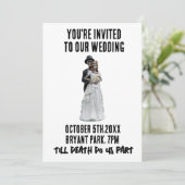 ゴシック結婚骨格のカスタム招待状 招待状 (スタンド正面)