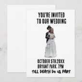 ゴシック結婚骨格のカスタム招待状 招待状 (正面/裏面)