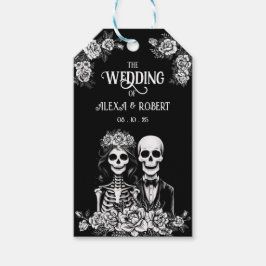 ゴシック結婚骨格のカップルの贈り物ラベル ギフトタグ