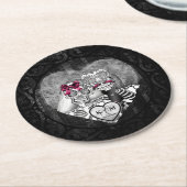 ゴシック結婚骨格のブルゴーニュID866 ラウンドペーパーコースター (アングル)