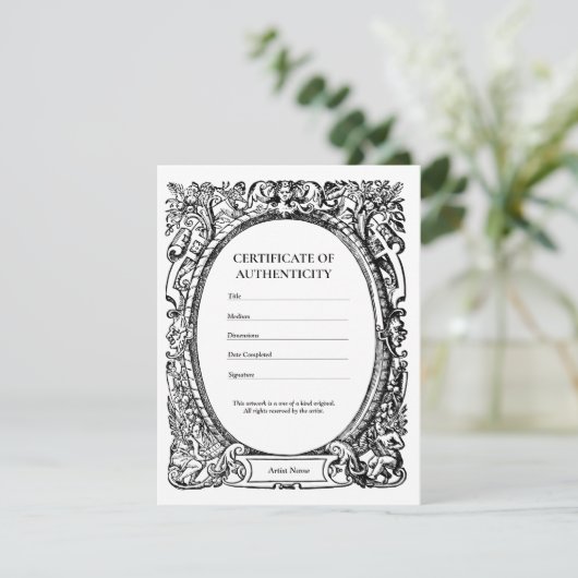 ゴシック美術品認定証 サンキューカード (スタンド正面)