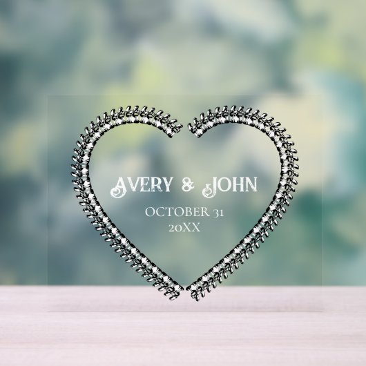 ゴシック脊髄ハートミニマル骨結婚骨 アクリルサイン (ニュートラル)