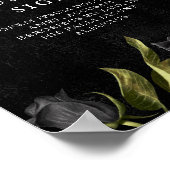 ゴシック花ブライダルシャワーカスタム標識 ポスター (角)