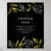 ゴシック花ブライダルシャワーカスタム標識 ポスター (正面)