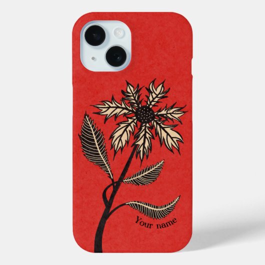 ゴシック花レトロヴィンテージインク赤と黒 Case-Mate iPhoneケース (裏面)