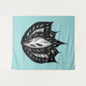 ゴシック花抽象芸術タトゥーデザイン タペストリー (正面(横))