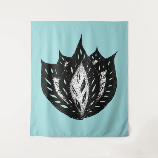 ゴシック花抽象芸術タトゥーデザイン タペストリー (正面)