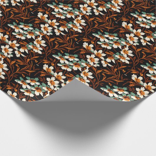 ゴシック花模様透明美観花 ラッピングペーパー (角)