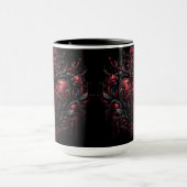 ゴシック華美色の赤と黒ハート マグカップ (中央)