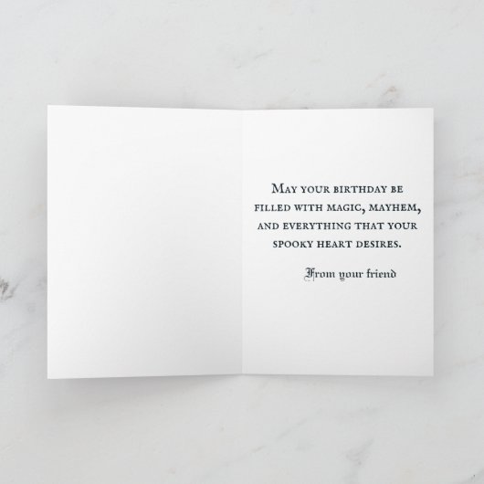 ゴシック誕生日カード不気味 – 城お誕生日ケーキ サンキューカード (内部)