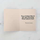 ゴシック誕生日カード – 不気味お誕生日ケーキ サンキューカード (内部)