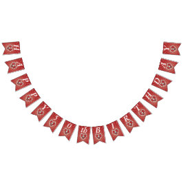 ゴシック誕生日スカルボーン赤いハートオンらせん状 バンティングフラッグ