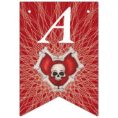 ゴシック誕生日スカルボーン赤いハートオンらせん状 バンティングフラッグ (第2の旗)