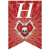 ゴシック誕生日スカルボーン赤いハートオンらせん状 バンティングフラッグ (第1の旗)