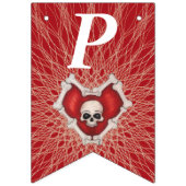 ゴシック誕生日スカルボーン赤いハートオンらせん状 バンティングフラッグ (第3の旗)