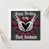 ゴシック誕生日デザインYour Dark Soulmate カード (正面/裏面インサイチュ)
