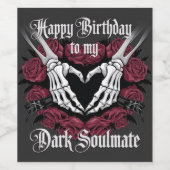 ゴシック誕生日デザインYour Dark Soulmate ワインラベル (シングルラベル)