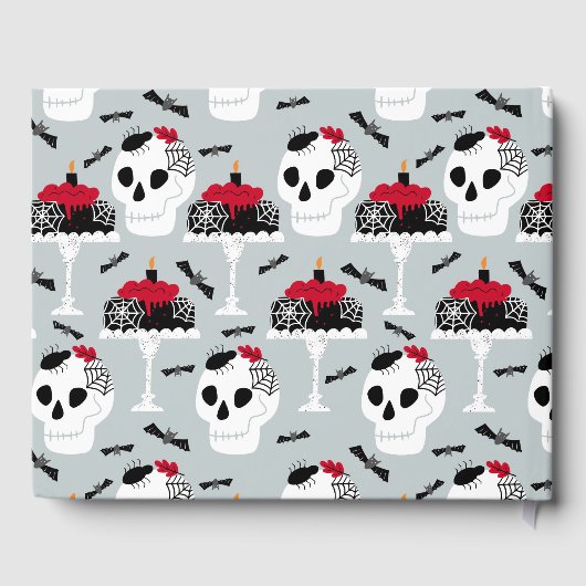 ゴシック誕生日卒業骨格スパイダーケーキ ゲストブック (裏面)