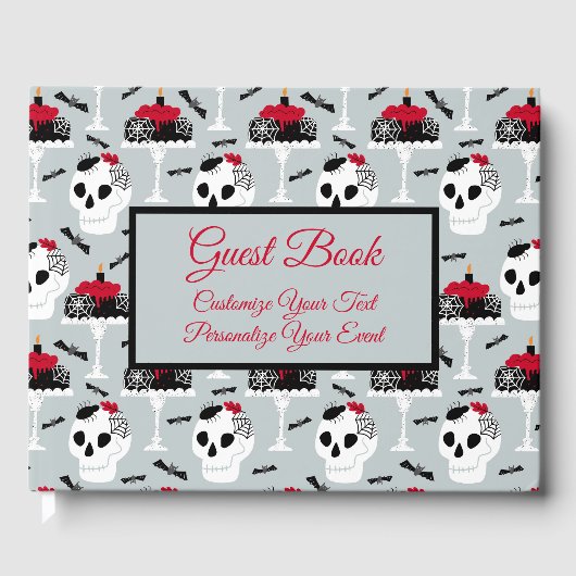 ゴシック誕生日卒業骨格スパイダーケーキ ゲストブック (正面)
