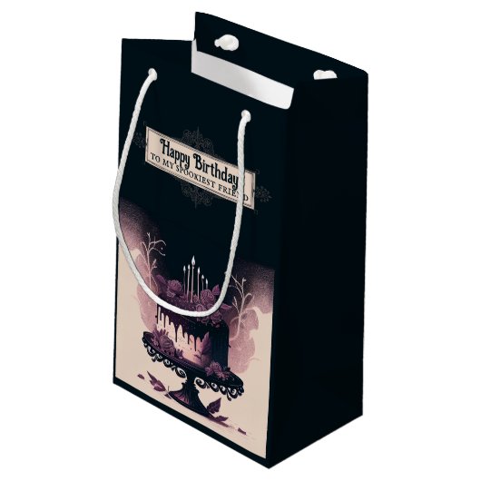 ゴシック誕生日抱き枕-不気味お誕生日ケーキ スモールペーパーバッグ (裏面アングル)