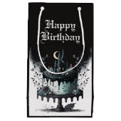 ゴシック誕生日抱き枕 – 城お誕生日ケーキ スモールペーパーバッグ (正面)