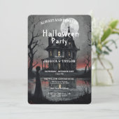 ゴシック調のハロウィンパーティー招待状 お化け屋敷 招待状 (スタンド正面)