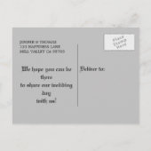 ゴシック調のハロウィン結婚式、日付のはがきを除く 案内ポストカード (裏面)