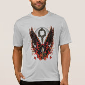 ゴシック調のベルベットボウと翼の鍵と月 Tシャツ (正面)