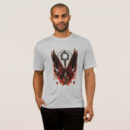 ゴシック調のベルベットボウと翼の鍵と月 Tシャツ