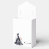 ゴシック調の水彩花柄の黒いウェディング フェイバーボックス (オープン)