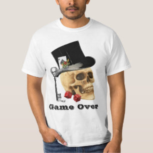 ゴシック賭博スカル、ゲームオーバー Tシャツ