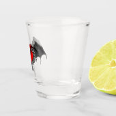 ゴシック赤いハートとこうもりウィングスショットガラス ショットグラス (右)