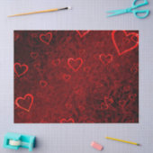 ゴシック赤いハートデコページ20x30ティッシュペーパー 薄葉紙 (クラフト)