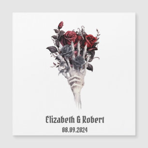 ゴシック赤いバラのスケルトンウェディング