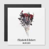 ゴシック赤いバラのスケルトン結婚式 (正面/裏面)