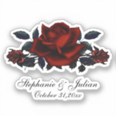 ゴシック赤いバラ結婚ズ シール (正面)