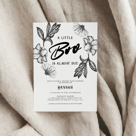 ゴシック赤ちゃんシャワータトゥーフラワー 招待状