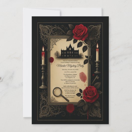 ゴシック赤薔薇殺人ミステリーマンションパーティー 招待状 (正面)