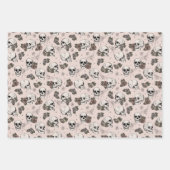 ゴシック赤面ピンクスカルとストライプハロウィーン ラッピングペーパーシート (正面3)