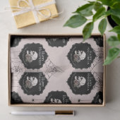 ゴシック赤面ピンクフローラスカルハロウィーン 薄葉紙 (ギフト)