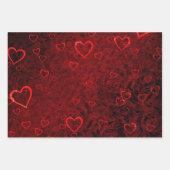ゴシック赤黒ハート ラッピングペーパーシート (正面)